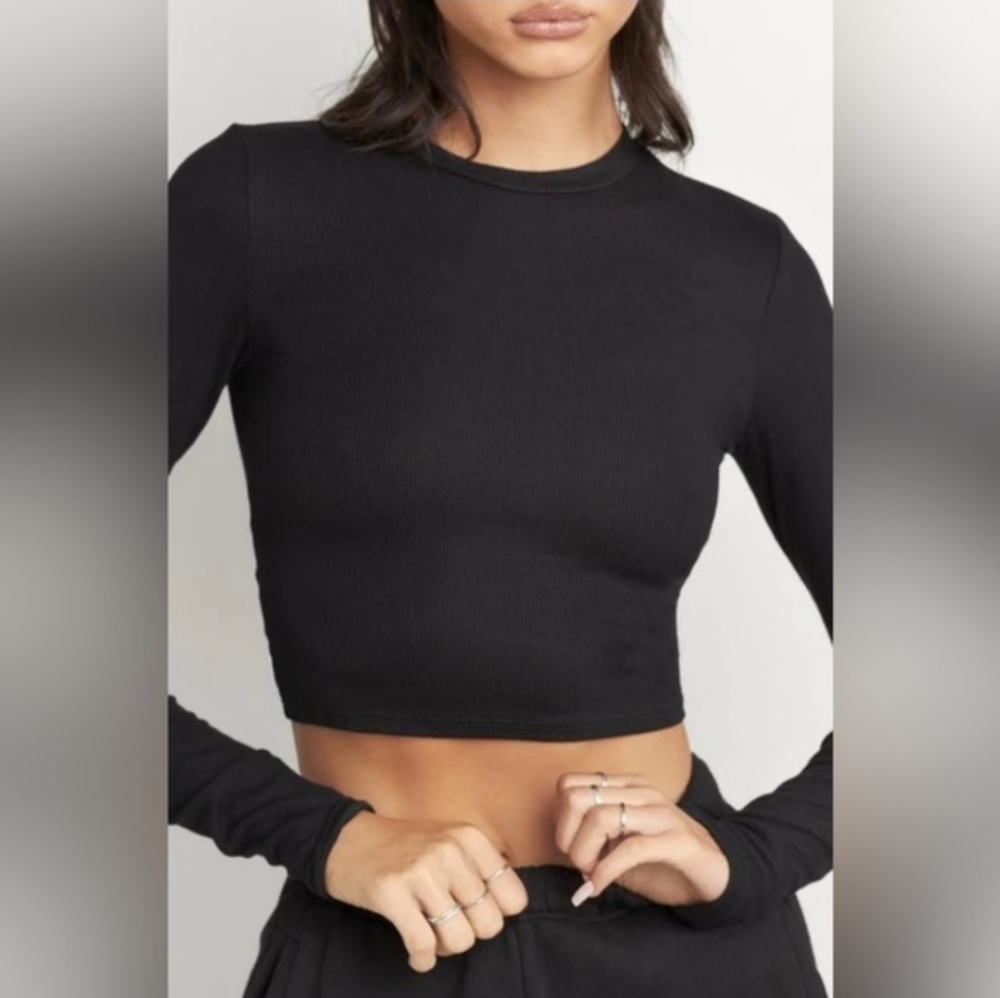 Joah Brown Cropped Crew Longsleeve Size XS/S - Picture 2 of 14
